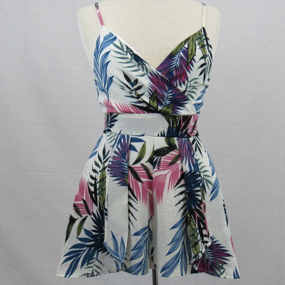 Purple Snow tropical print romper